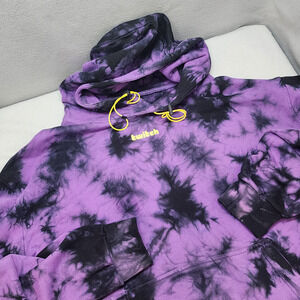 Twitch Purple & Black Tie Dye Hoodie Adult XL Long Sleeve Pullover Zip Pocket